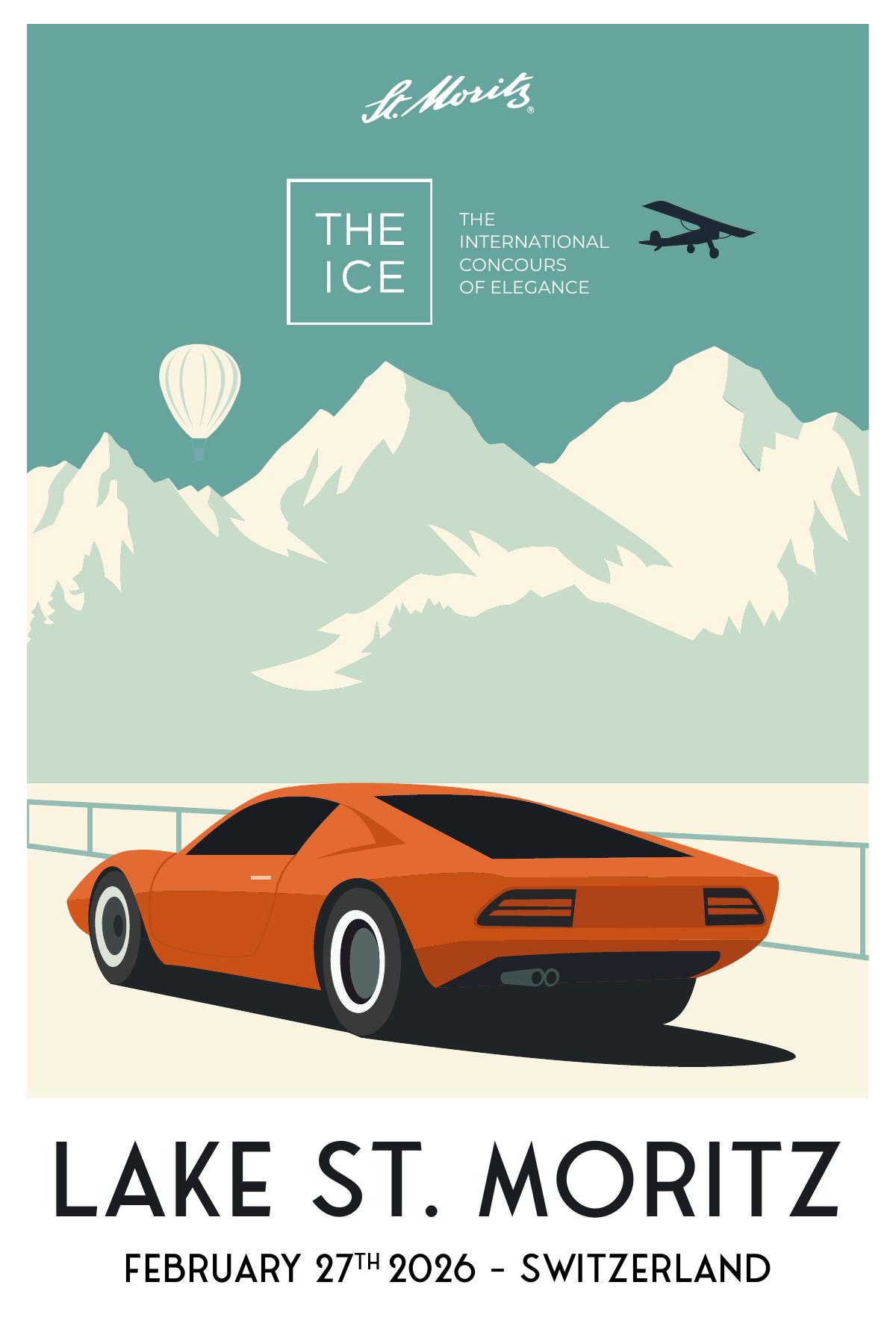 THE ICE poster, vettura blu